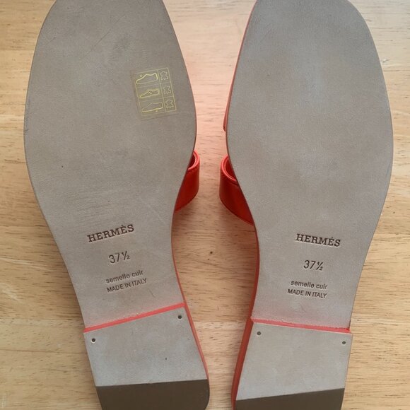 Hermes NWT Oran Sandals Jaipur Red Size US 7 / EU 37.5 - Picture 8 of 10